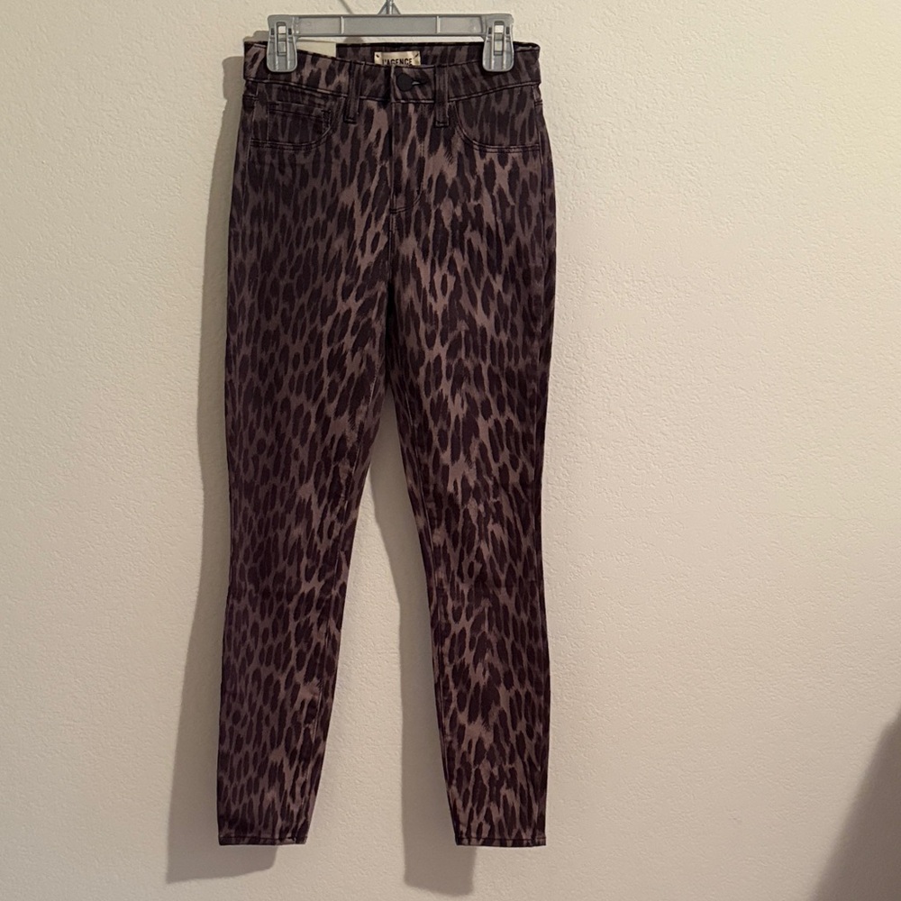 NWT L'AGENCE High Rise Skinny Leopard Print Jeans - Brown
